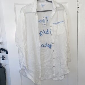 Blue Island White Shirt with Blue Details